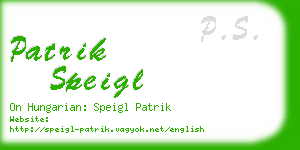 patrik speigl business card